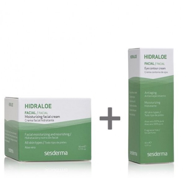 Hidraloe Crema Facial, 50 ml. + Hidraloe Contorno de Ojos, 15 ml. - Sesderma