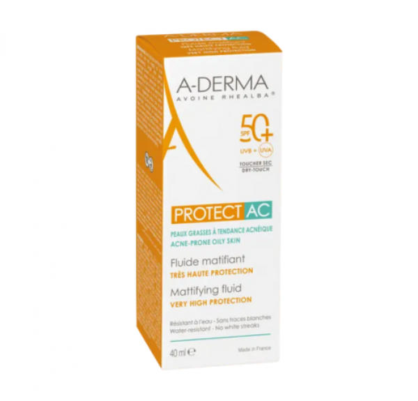 Aderma Protect AC Fluido Solar Facial Matificante SPF50+, 40 ml. - A-Derma