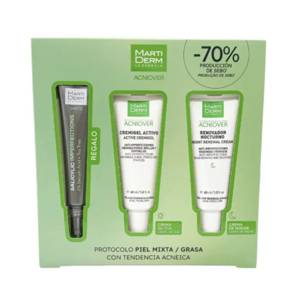 Protocolo Acniover para Piel Mixta-Grasa con Tendencia Acneica - Martiderm 