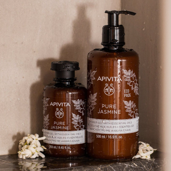 Pure Jasmine Gel de Baño con Aceites Esenciales con Jazmín, 500 ml. - Apivita