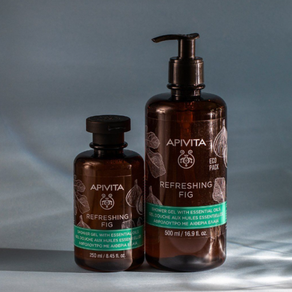 Refreshing Fig Gel de Baño con Aceites Esenciales con Higo, 500 ml. - Apivita