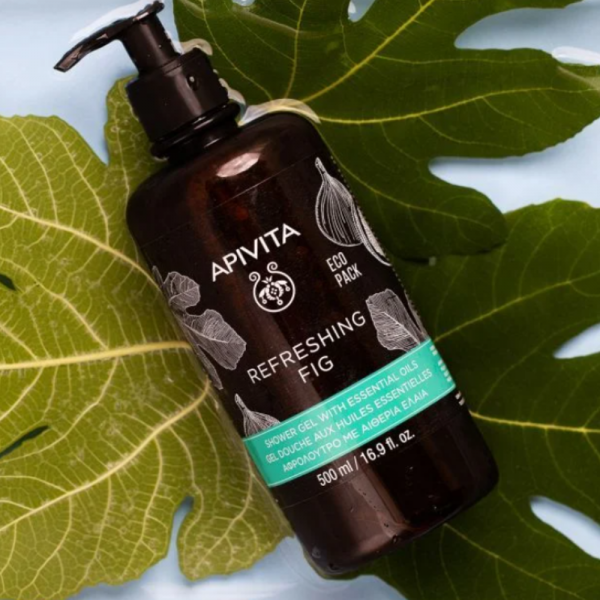 Refreshing Fig Gel de Baño con Aceites Esenciales con Higo, 500 ml. - Apivita