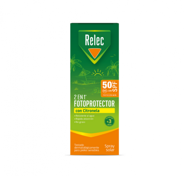 Relec 2en1 Fotoprotector con Citronela. - Perrigo