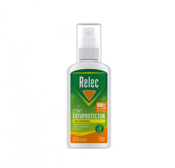 Relec 2en1 Fotoprotector con Citronela. - Perrigo