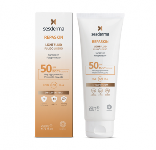 Repaskin Fotoprotector Fluido Ligero Corporal SPF 50, 200 ml. - Sesderma 