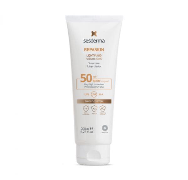 Repaskin Fotoprotector Fluido Ligero Corporal SPF 50, 200 ml. - Sesderma 
