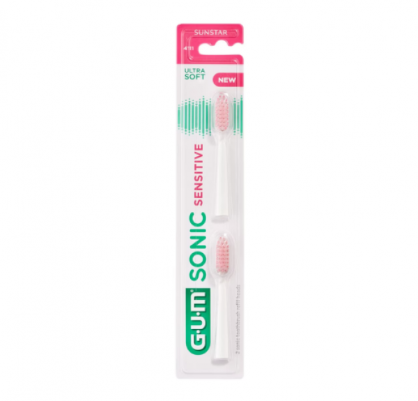GUM Recambio Del Cepillo De Dientes Sonic Sensitive, 2 ud. - Sunstar