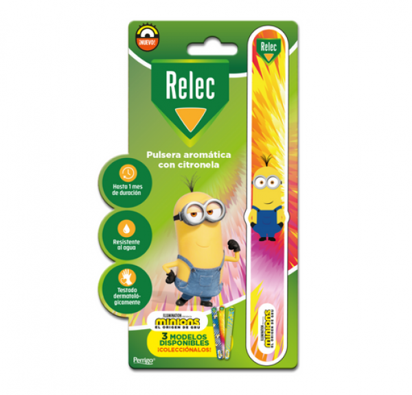 Relec Pulsera con Citronela Minions ROSA, 50 ml. - Relec