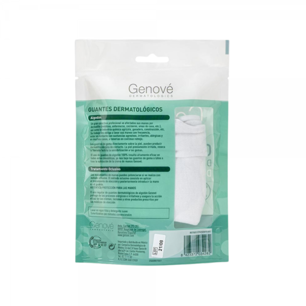 Genocure® Guantes Dermatológicos Algodón Talla M. - Genové