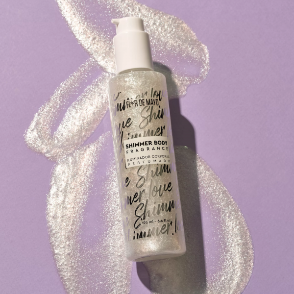 Silver Shimmer Body Fragance, Iluminador Corporal Perfumado, 195 ml. - Flor de Mayo