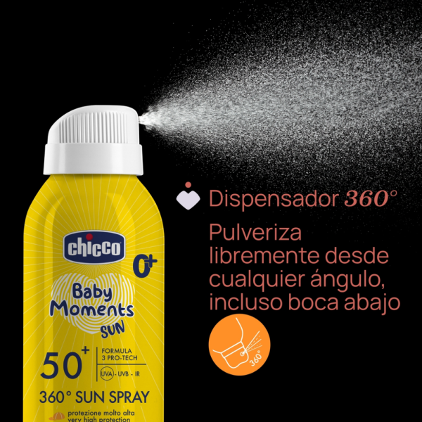 Spray Solar 360 SPF 50+ para Bebés 0m+, 150 ml.- Chicco.