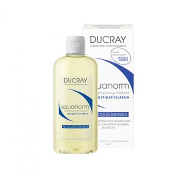 Squanorm Champú Tratante Anticaspa - Caspa grasa, 200 ml.- Ducray