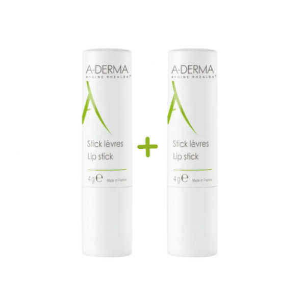 Pack Duplo Stick Lèvres, 4 g + 4 g. - A-derma 