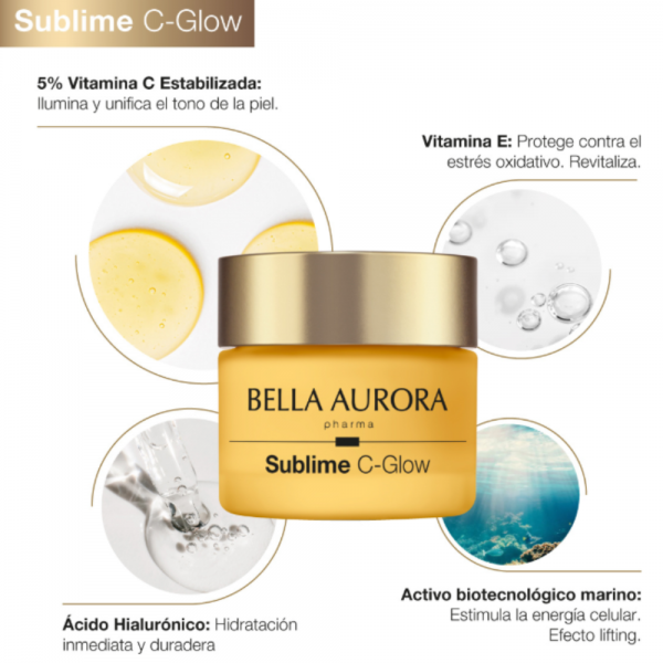Sublime C-Glow Crema Iluminadora Antiedad, 50 ml. - Bella Aurora 
