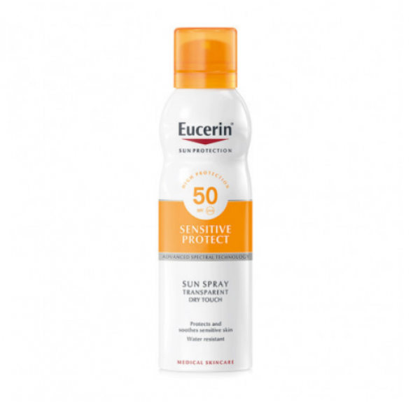 Sun Body Oil Control Dry Touch Aerosol Transparente SPF50, 200 ml.- Eucerin