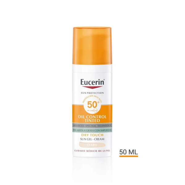 Sun Face Oil Control Crema con Color Tono Claro FPS50+, 50 ml. - Eucerin