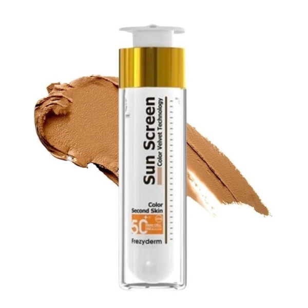 Sun Screen Color SPF 50+ Velvet Second Skin Technology, 50 ml. - Frezyderm