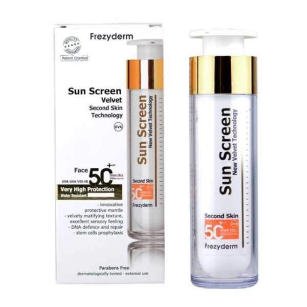 Sun Screen Velvet  SPF 50+ Second Skin Technology, 50 ml. - Frezyderm