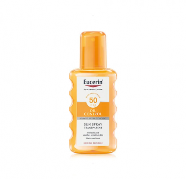 Sun Body Oil Control Dry Touch Spray Transparente SPF50+, 200 ml.- Eucerin