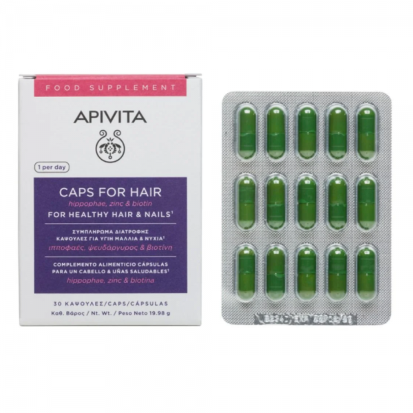 Tonic Complemento Alimenticio Cápulas para Cabello y uñas Saludables, 30 Caps. - Apivita