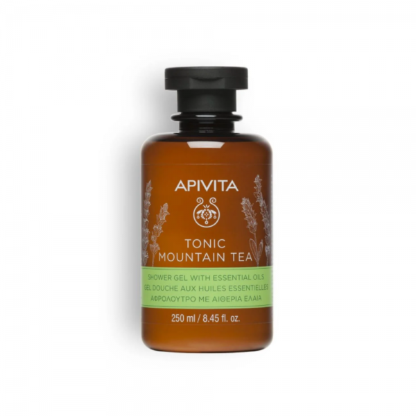 Tonic Mountain Tea Gel de baño con Aceites Esensciales con Té de Montaña, 250 ml. - Apivita