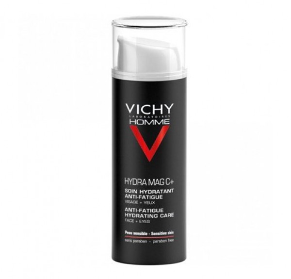 Vichy Homme Hydra Mag C + - Tratamiento hidratante anti-fatiga Rostro + Ojos, 50 ml. - Vichy
