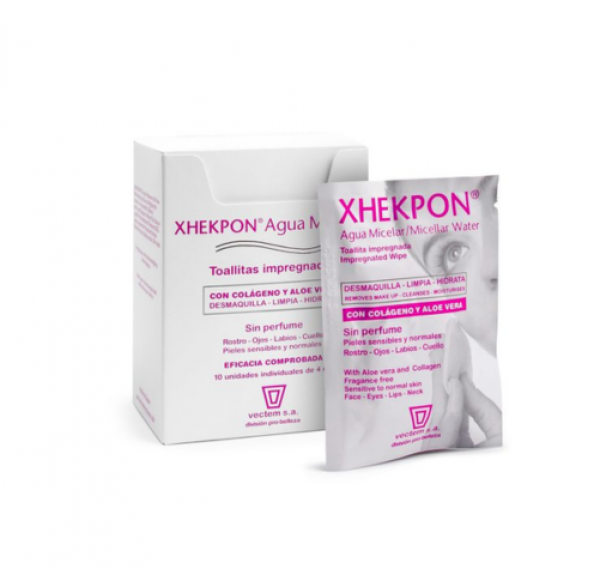 Xhekpon Agua Micelar Toallitas, 10 sobres de 4 ml. - Vectem