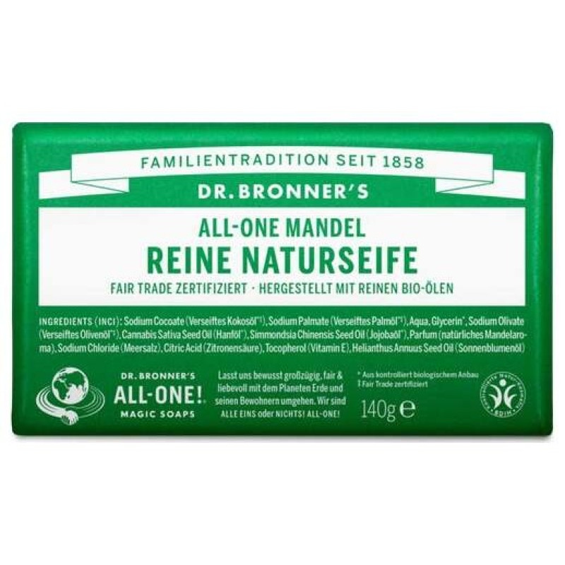 Jabon en Pastilla Almendras 140gr - Dr. Bronners
