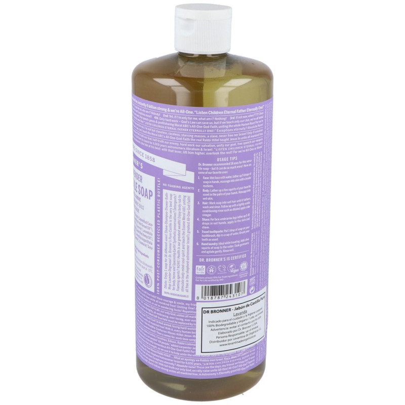 Dr. Bronner's Jabón Líquido Lavanda Bio 945ml - Dr. Bronners
