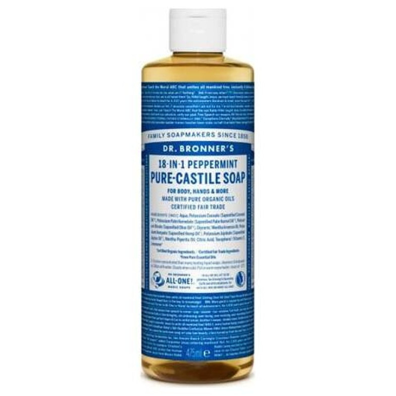 Dr. Bronner's Jabon Liquido Menta 475ml - Dr. Bronners