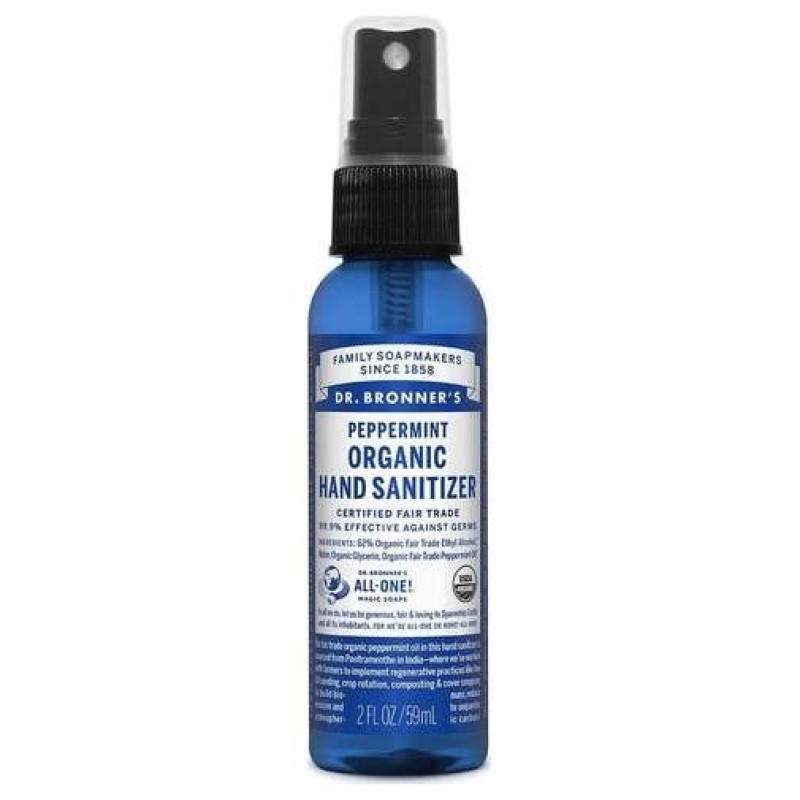 Dr. Bronner'S Organic Peppermint Hand Sanitiser 59Ml