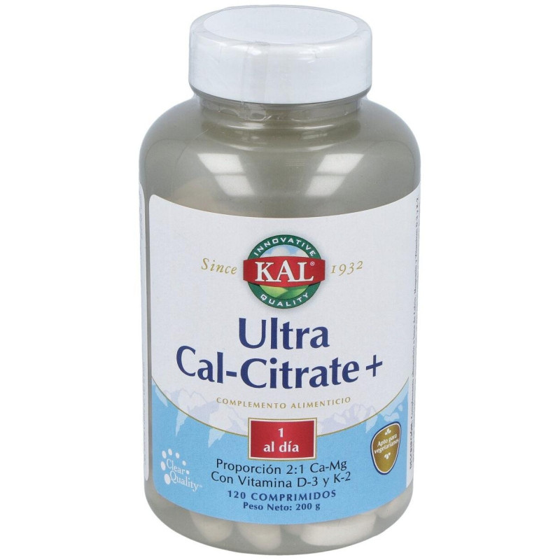 Ultra Cal Citrate + K2 120compr - Solaray