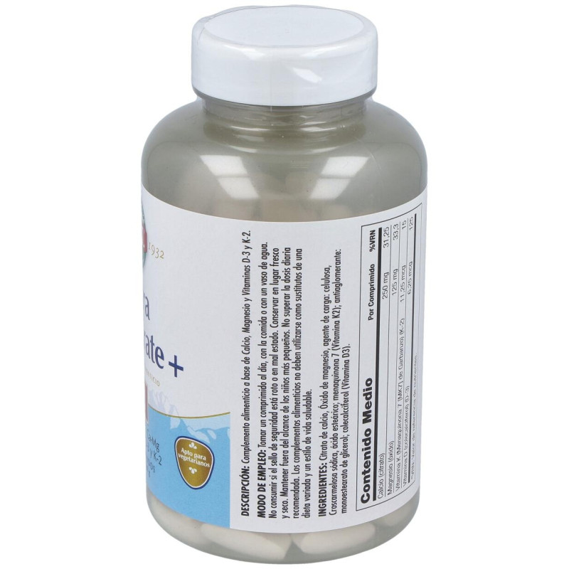 Ultra Cal Citrate + K2 120compr - Solaray
