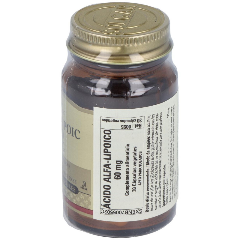 Ácido Alfa - Lipoico 60mg 30vcaps - Solgar