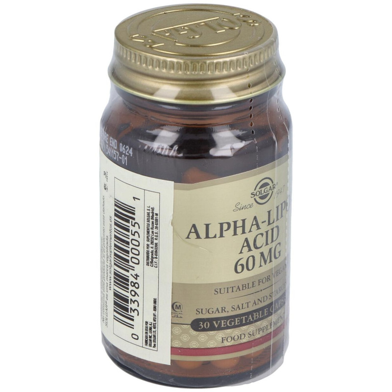 Ácido Alfa - Lipoico 60mg 30vcaps - Solgar