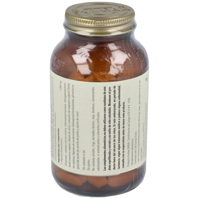 Larginina 1000 mg 90 Comprimidos - Solgar