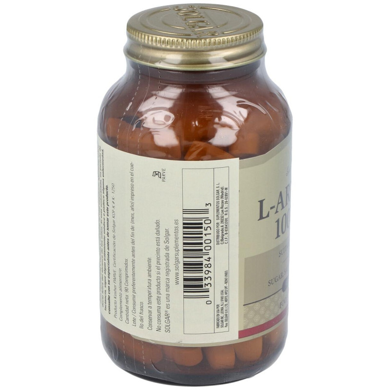Larginina 1000 mg 90 Comprimidos - Solgar