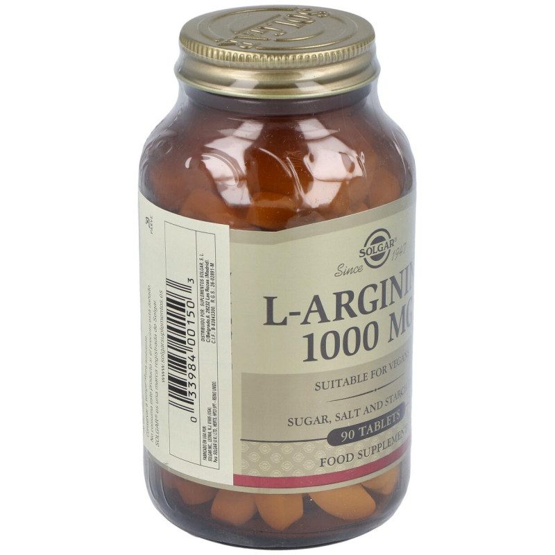 Larginina 1000 mg 90 Comprimidos - Solgar