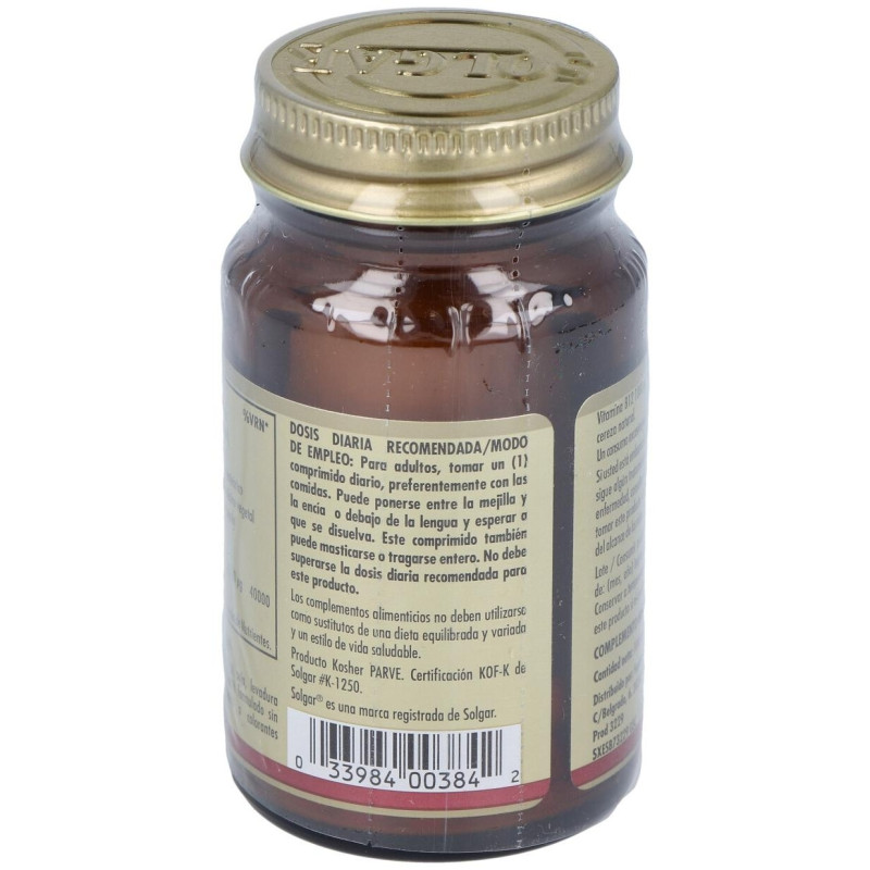 Vitamina B12 Cianocobalamina 1000mcg. 100comp.mast - Solgar