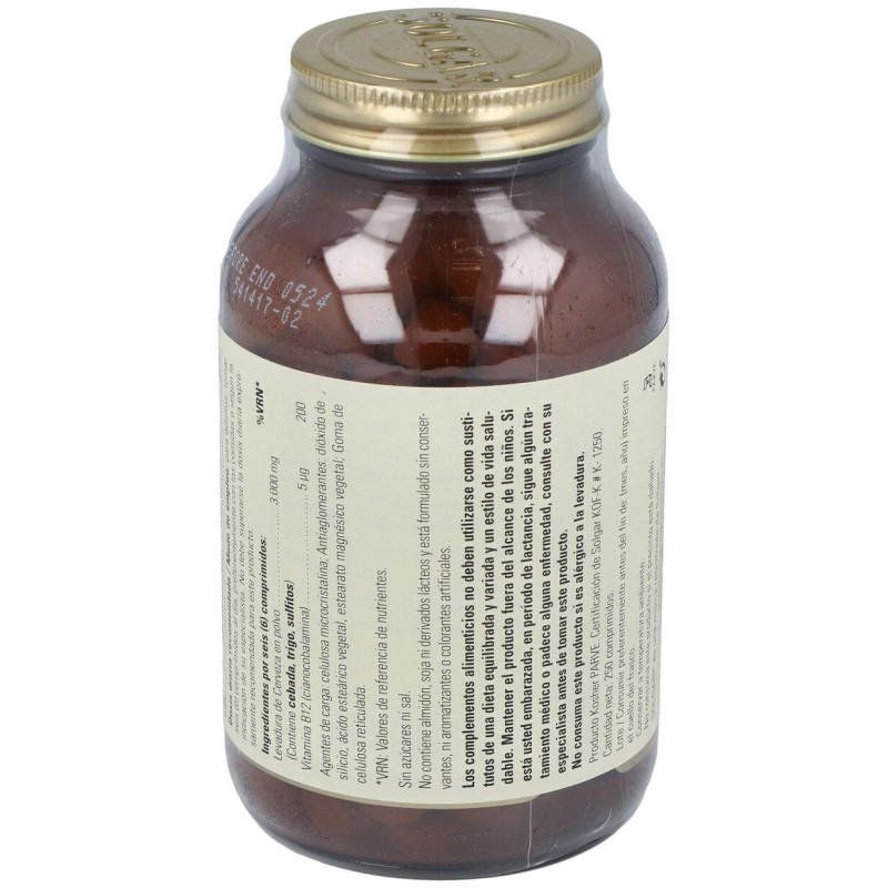 Levadura de Cerveza con Vitamina B12 250comp - Solgar