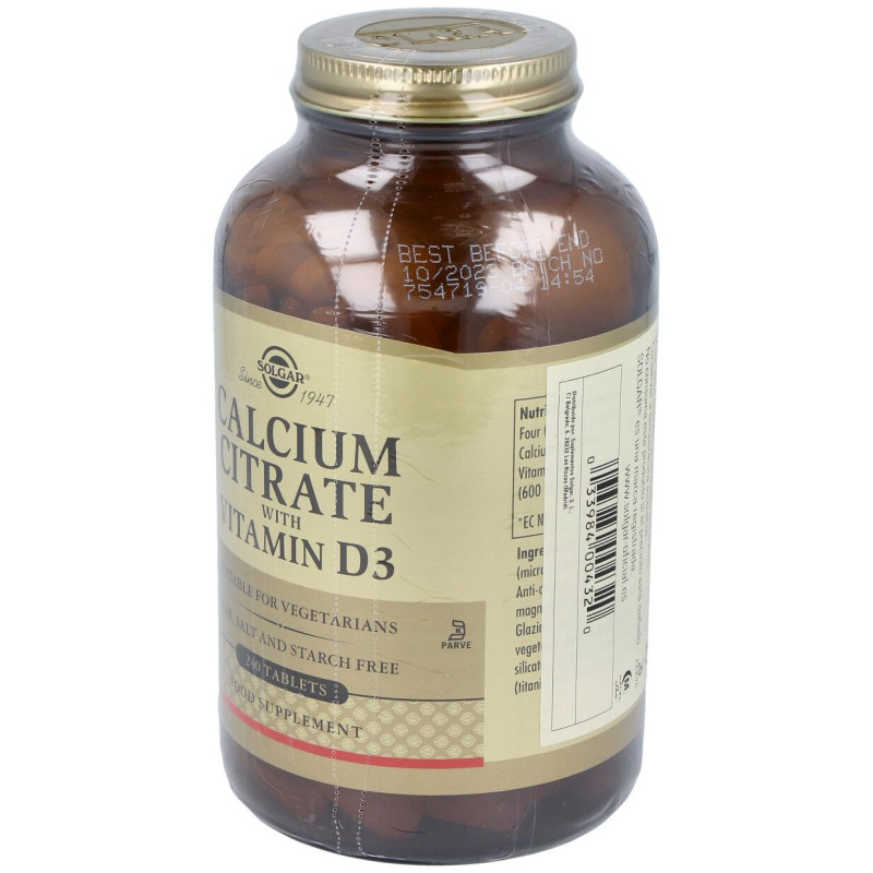 Citrato de Calcio con Vitamina D3 240comp - Solgar