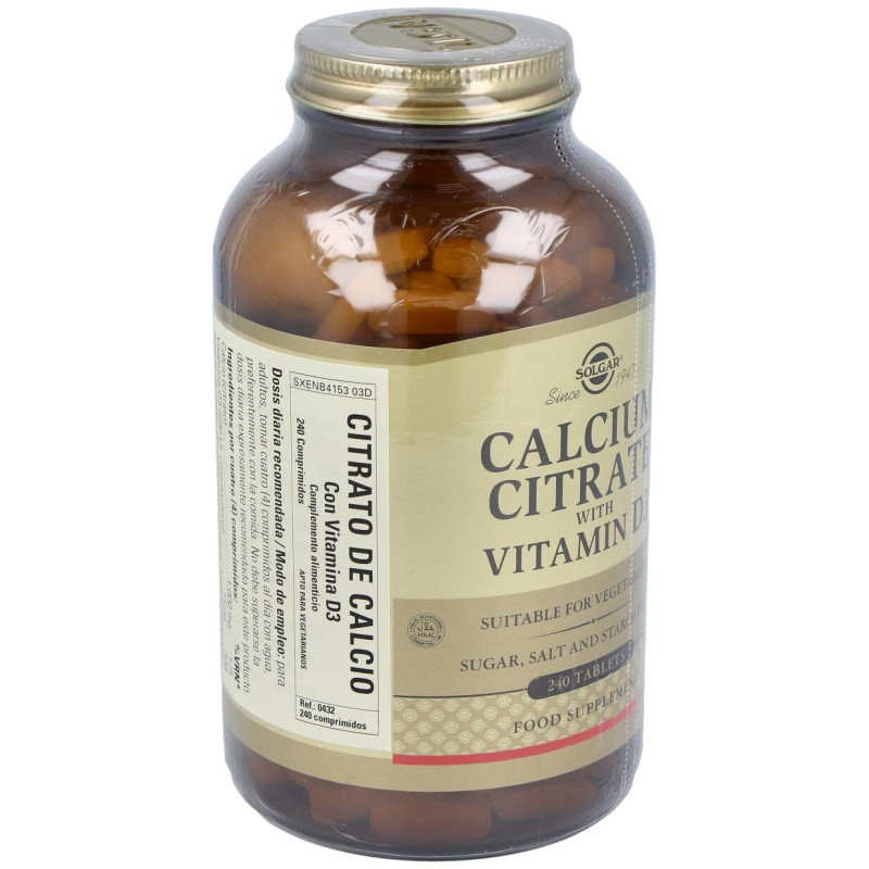 Citrato de Calcio con Vitamina D3 240comp - Solgar