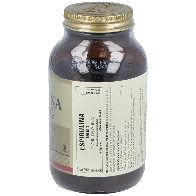 Espirulina Vegetariana 80cáps 750mg - Solgar