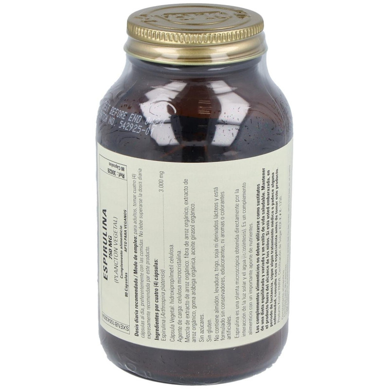 Espirulina Vegetariana 80cáps 750mg - Solgar