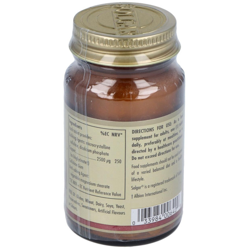 Cobre Quelado 100 Comp - Solgar