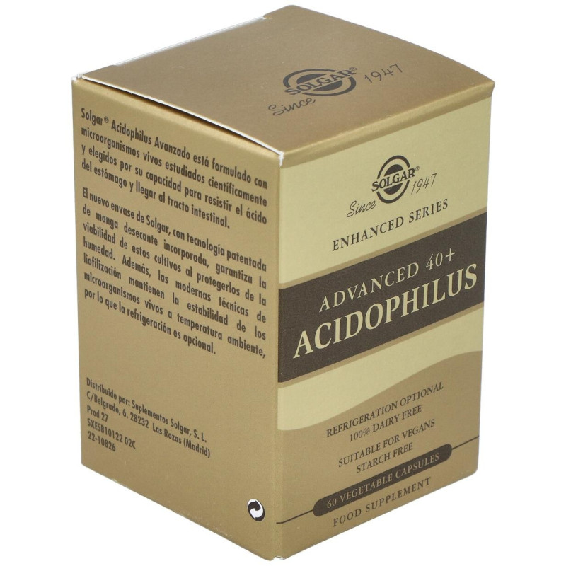 40 Plus Ácidophilus Avanzado Cápsulas Vegetales 60 u - Solgar