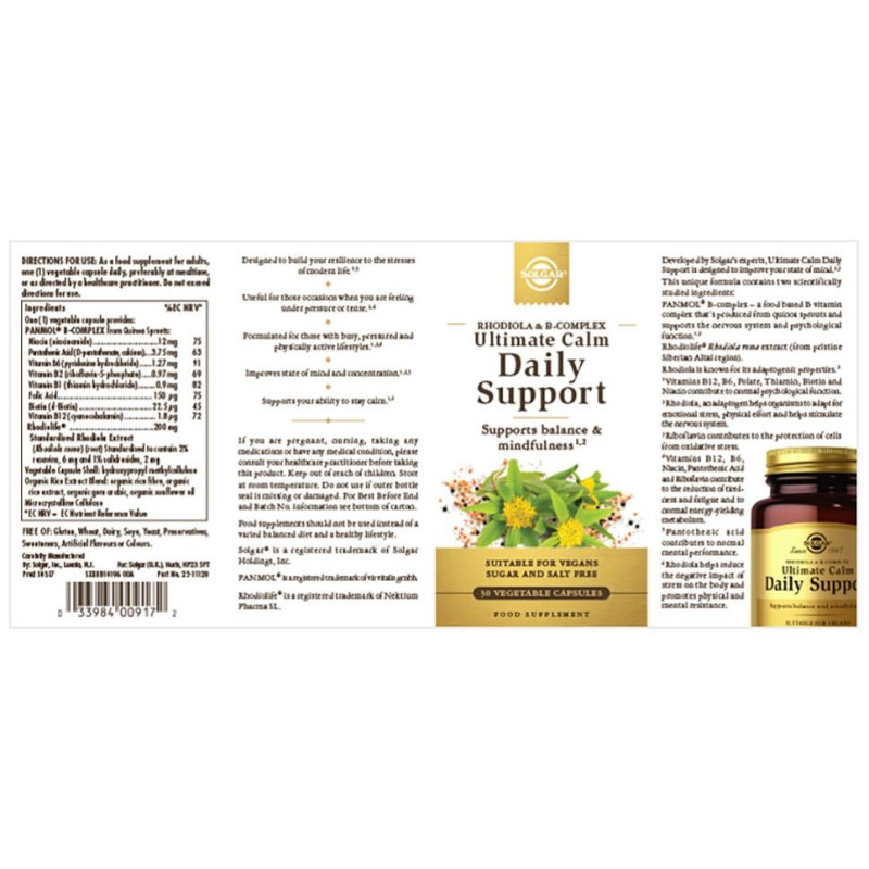 Ultimate Calm Daily Support Suplemento Alimenticio 30 Caps