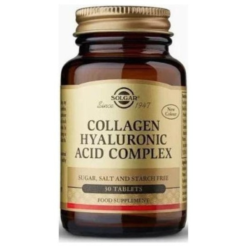 Ácido Hialurónico Complex con Colágeno 120mg 30comp - Solgar