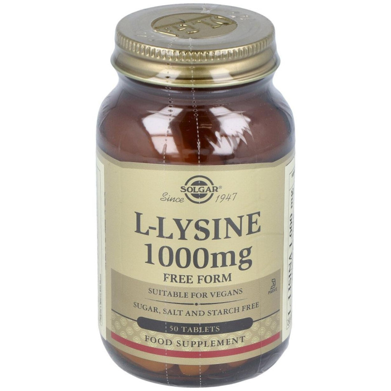 L - Lisina 1000mg 50 Comprimidos - Solgar