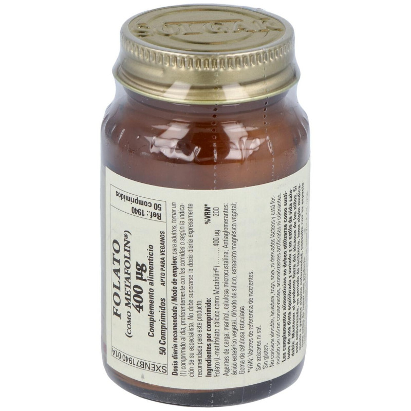 Folato Como Metafolin 400mcg 50comp - Solgar